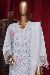 Bin Saeed Stitched 3 Piece Luxury Plain Cotton Vol-01 Collection-LF-102-White